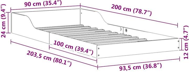 Actual product image vidaXL Modern bed (90 x 200 cm)