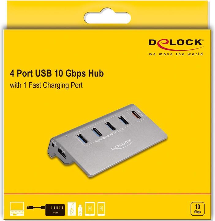 Actual product image Delock USB 10 Gbps Hub mit 4 USB Typ-A Ports + 1 Schnelllade (USB-A, 5 ports)