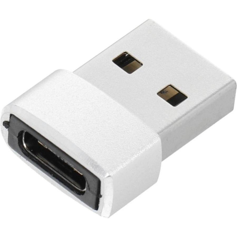 OEM Converter Adaptor Type C (female) to USB A (male) silver (USB-A, USB-A), Adattatore dispositivo mobile, Argento
