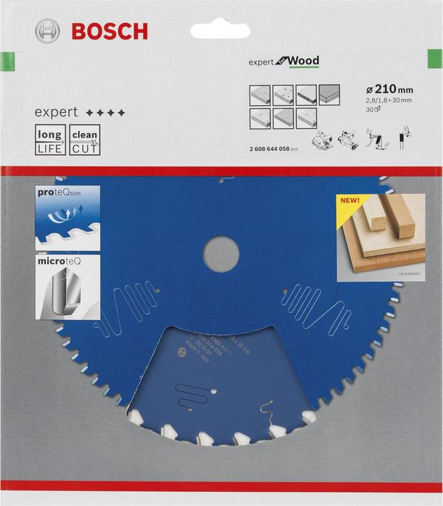 Produktbild Bosch Professional Zubehör Kreissägeblatt Expert for Wood, 210 x 30 x 2,8 mm, 30