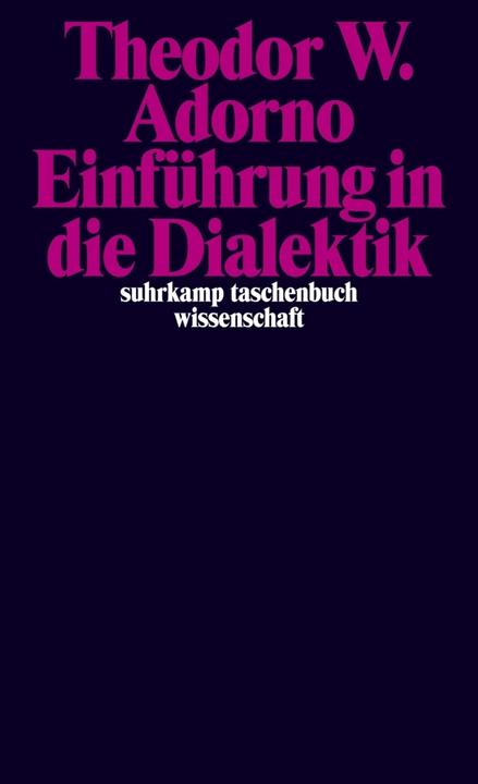 Produktbild Einführung in die Dialektik (Deutsch, Theodor W. Adorno, 2015)