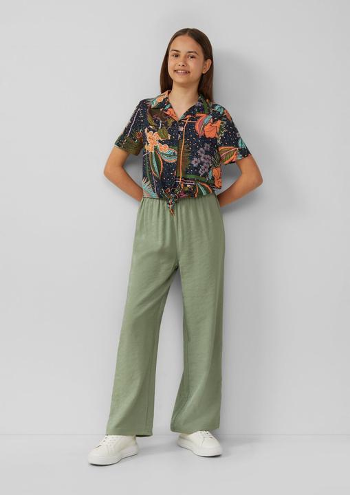 Actual product image S.Oliver Bluse Verkürzte Hemdbluse aus satinierter Viskose (146, 152)