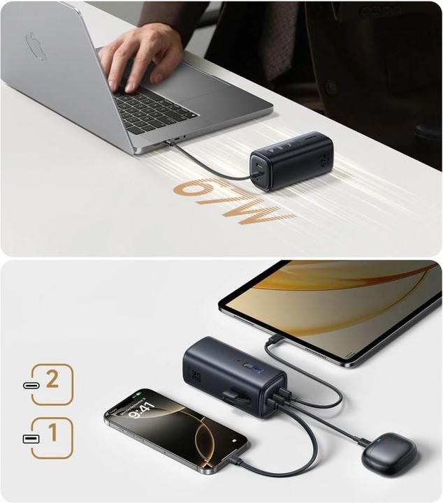 Actual product image Baseus EnerGeek GX11 MiFi Power Bank 20000mAh 67W Cosmic Black (20000 mAh, 67 W)