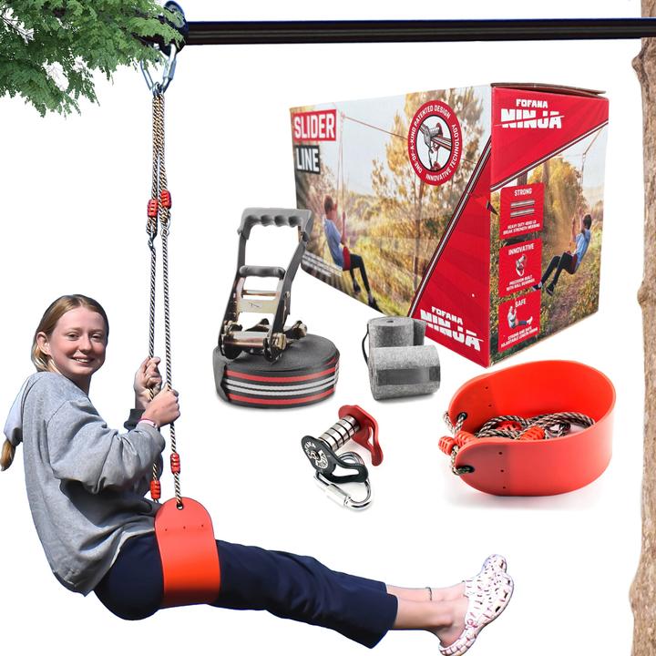 Productafbeelding Fofana Ninja Slider Zipline Katrol Kit, 20 m (20 m)