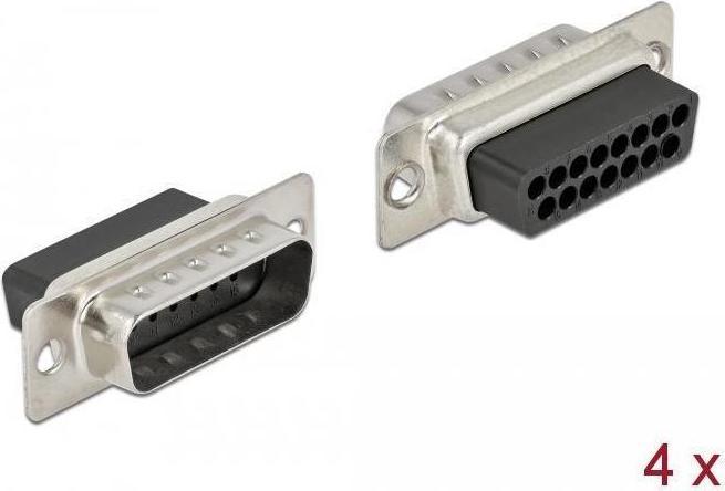 Image du produit Delock Connecteur à sertir D-Sub 15 broches, métal, 4 pièces