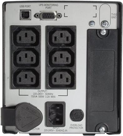 Productafbeelding APC SMART UPS 750VA 230V USB (750 VA, 500 W, Lijninteractief UPS)
