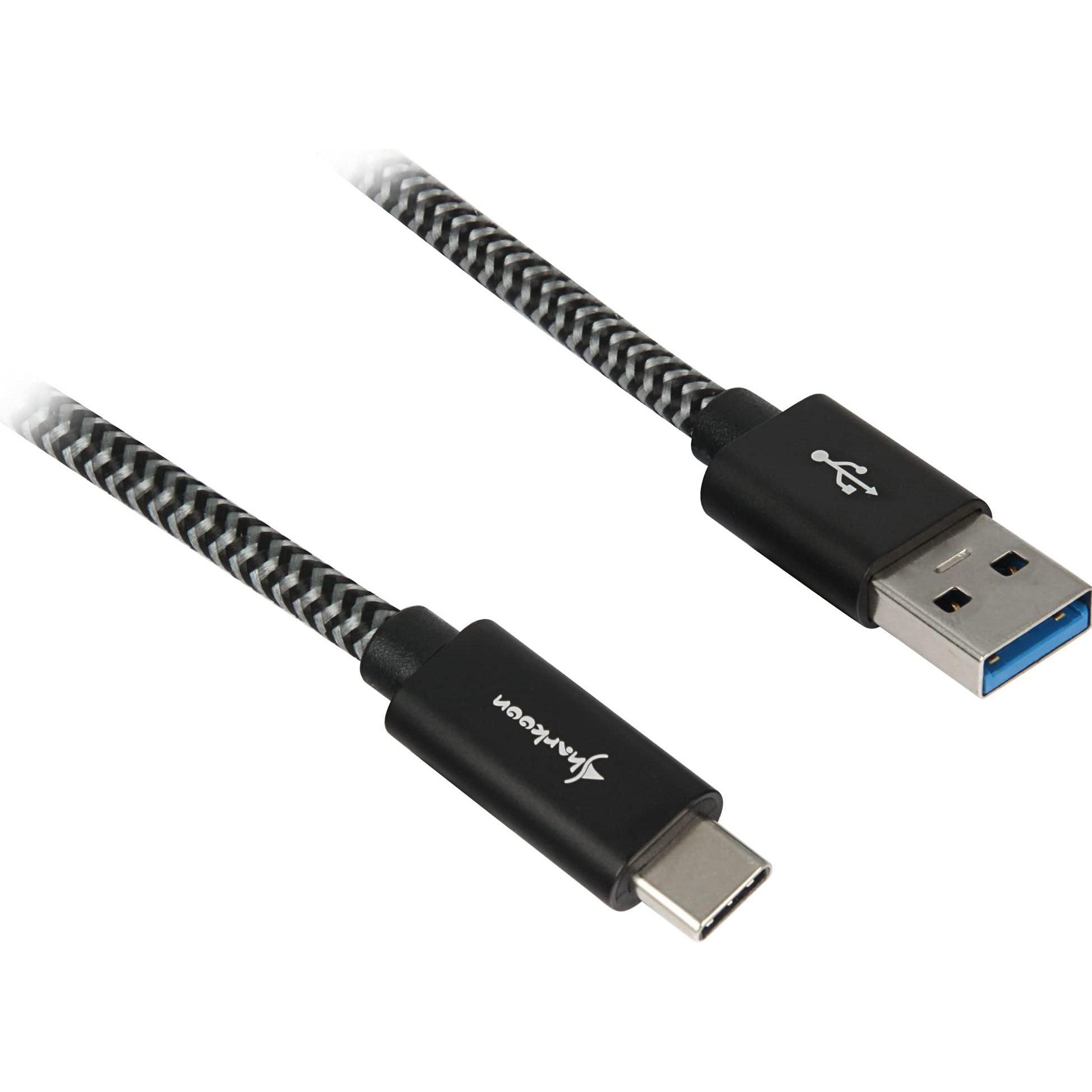 Sharkoon USB A – USB C (1 m, USB 3.1), USB Kabel