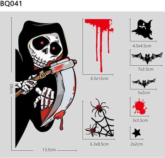Actual product image Cover-Discount Halloween window sticker tattoo