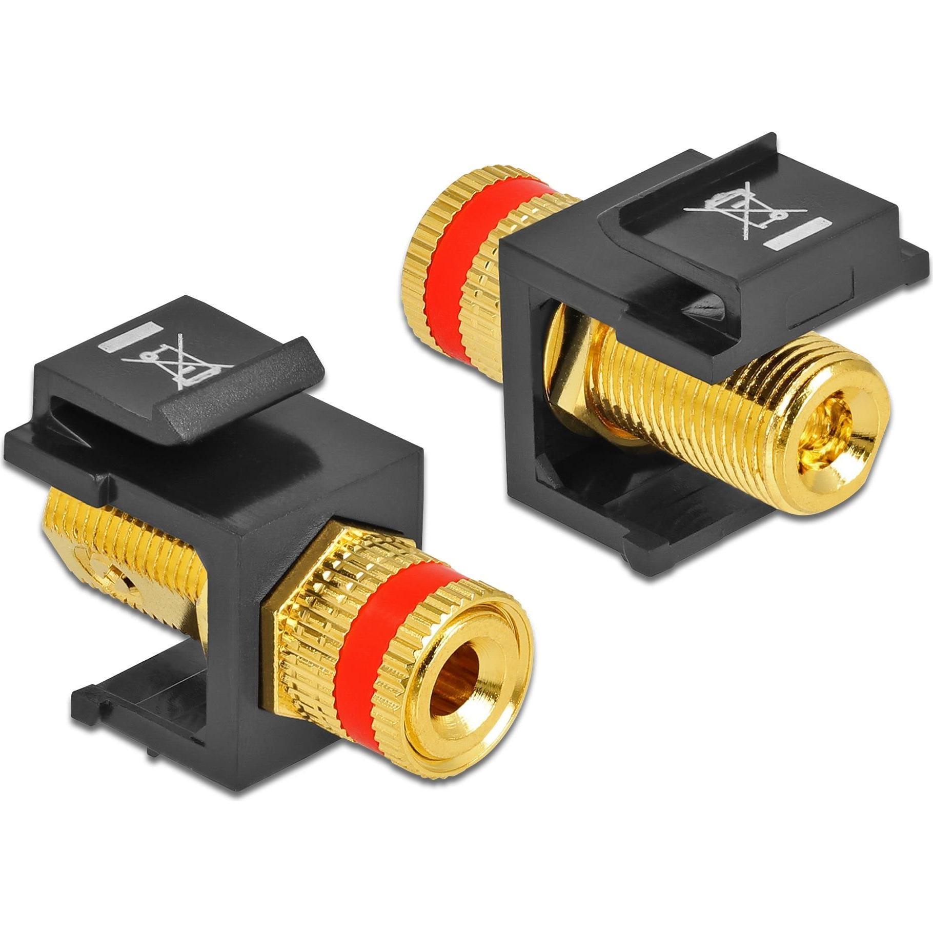 Delock Keystone Modul Polklemme > Gewindebuchse rot / schwarz (0.02 m), USB Kabel