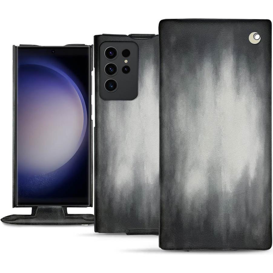 Noreve Lederschutzhülle vertikal (Samsung Galaxy S23 Ultra), Smartphone Hülle, Grau