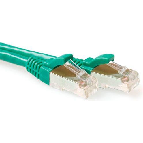 ACT Green 5 meter SFTP CAT6A patch cable snagless with RJ45 connectors. Cat6a s/ftp snagless gn 5.00m (S/FTP, CAT6a, 5 m...