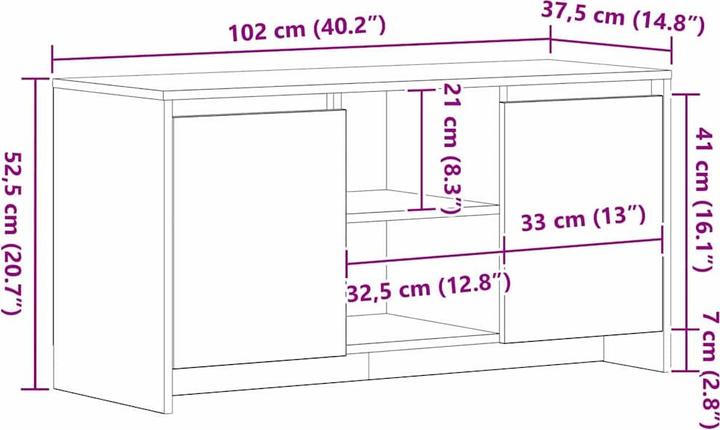 Produktbild VidaXL TV-Schrank (102 x 37.5 x 52.5 cm)