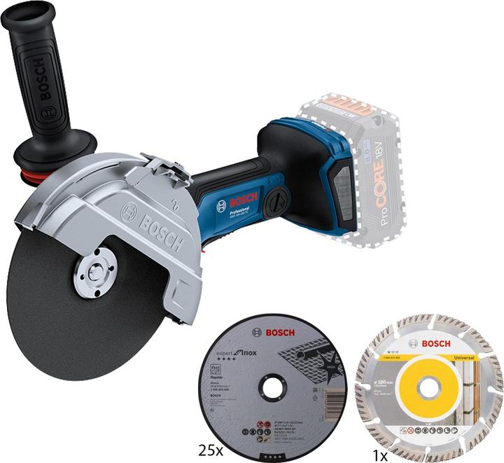 Actual product image Bosch Professional GWS 18V-180 PC 0615990N10 Angle grinder 180 mm brushless (180 mm)