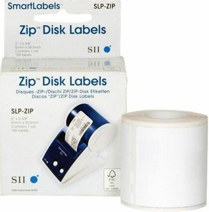 Actual product image Seiko SLP-ZIP ZIP disk labels, 1 roll of 190 labels