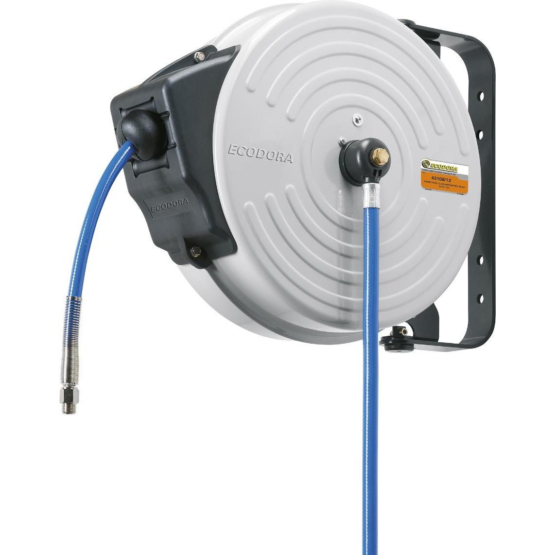 Ecodora, Deposito per tubi da giardino, 43108/16 Wandschlauchaufroller 15M (Luft/Wasser 40°C) - 20 Bar - Schlauch 10X14,5Mm (15 m)