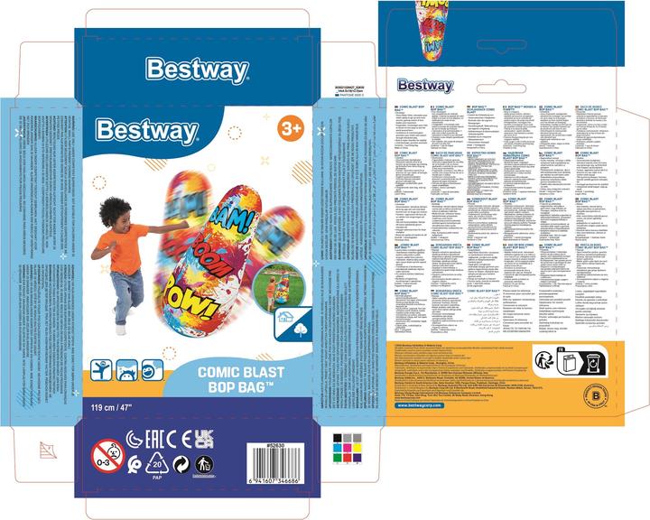 Actual product image Bestway Comic Blast Kids Inflatable Bop Bag