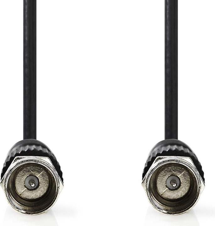 Actual product image Nedis Satellite and aerial cable | F plug | F plug | Nickel-plated | 75 Ohm | Double shielded (75 dB, Antenna cable)