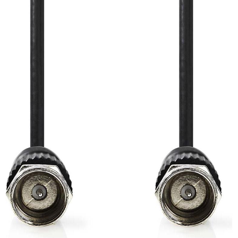 Thumbnail - Nedis Satelliten- und Antennenkabel F Stecker F Stecker Vernickelt 75 Ohm Doppelt geschirm (75 dB, Antennenkabel), Anten...
