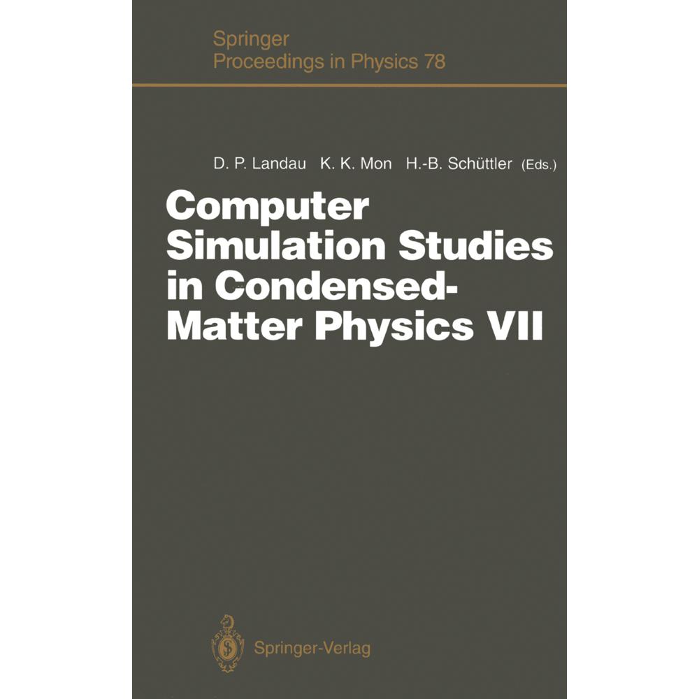 Computer Simulation Studies in Condensed-Matter Physics VII, Fachbücher von David P. Landau, Heinz-Bernd Schüttler, K. K...