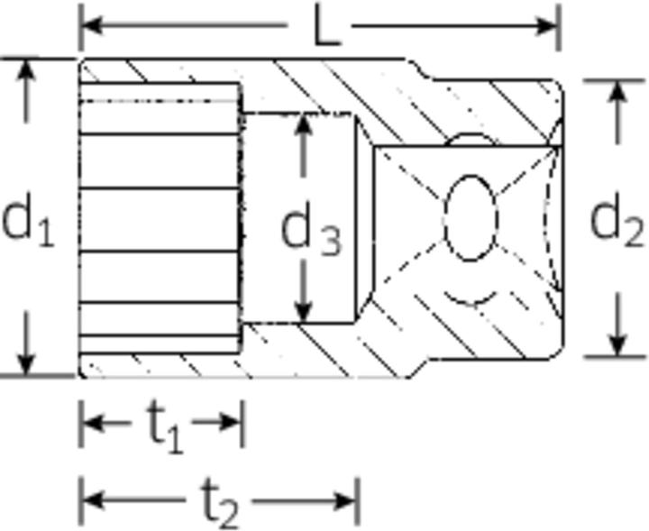 Produktbild Stahlwille 50a Zollmasse Zwölfkanteinsatz 1/2" (1/2")