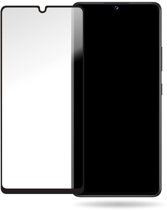 Actual product image Mobilize Black frame glass (1 Piece, Samsung Galaxy A42 5G)
