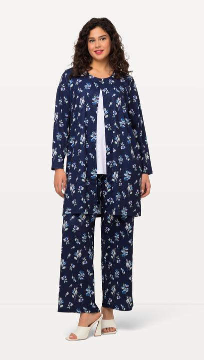 Actual product image Ulla Popken Matte Jersey One Button Print Long Sleeve Jacket (54)