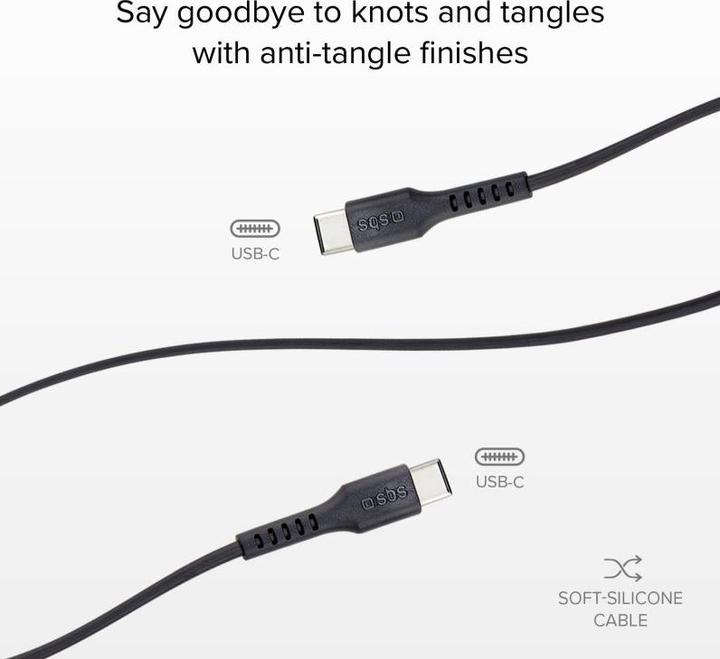 Image du produit SBS Câble de données USB type-C vers connecteur USB type C (1,5 m), noir (1.50 m, USB 2.0)