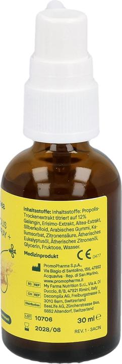 Nährwerte und Zutaten Heybee Propolis Halsspray plus