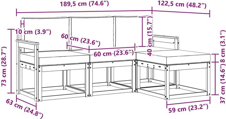 Produktbild vidaXL Outdoor-Sofa