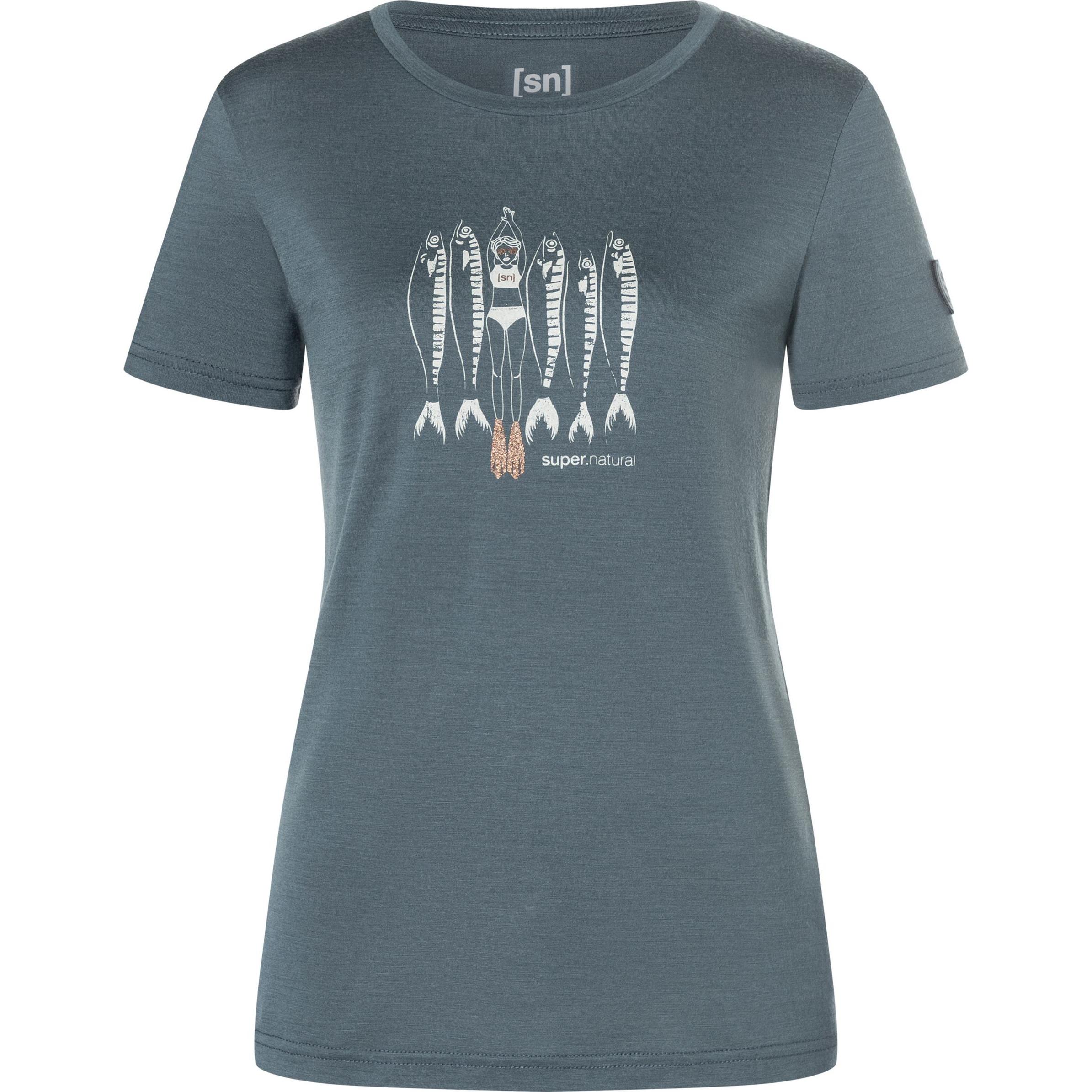 Super Natural, Damen, Shirt, Copper Sardine Bio J, Blau, (S)