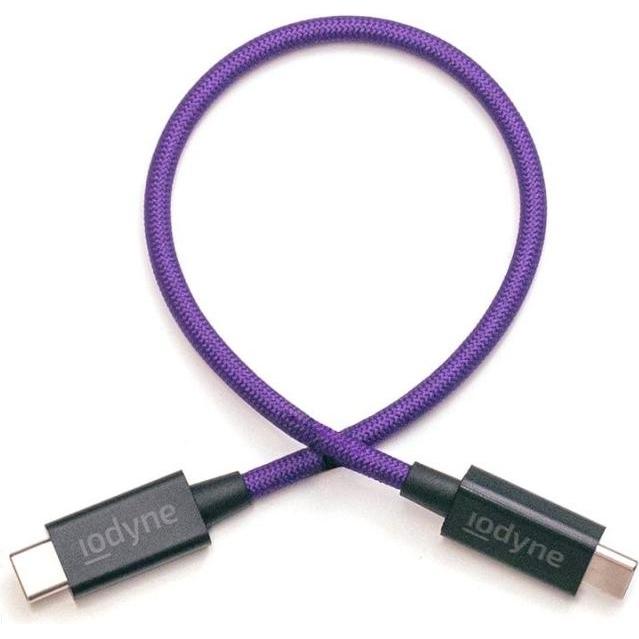 Iodyne Set of 4 pieces of 0.3m USB4 / Certified Thunderbolt 40 Gb/s Braided Cable - Purple (0.30 m), USB Kabel