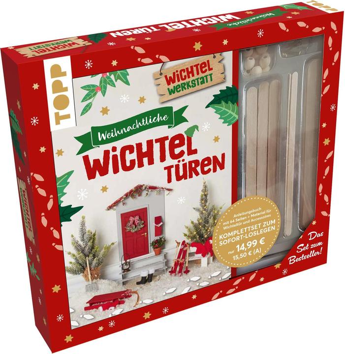 Produktbild Kreativ-Set: Weihnachtliche Wichteltüren. Anleitungsbuch mit Material zum Sofort-Loslegen. Set zum S