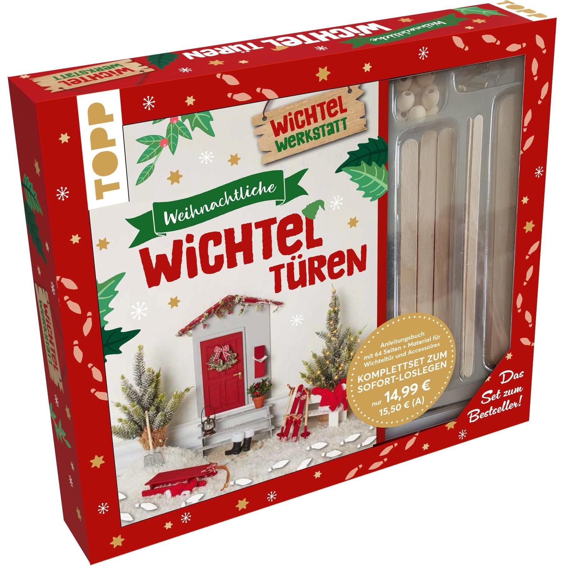 Frech Kreativ-Set: Weihnachtliche Wichteltüren. Anleitungsbuch mit Material zum Sofort-Loslegen. Set zum S