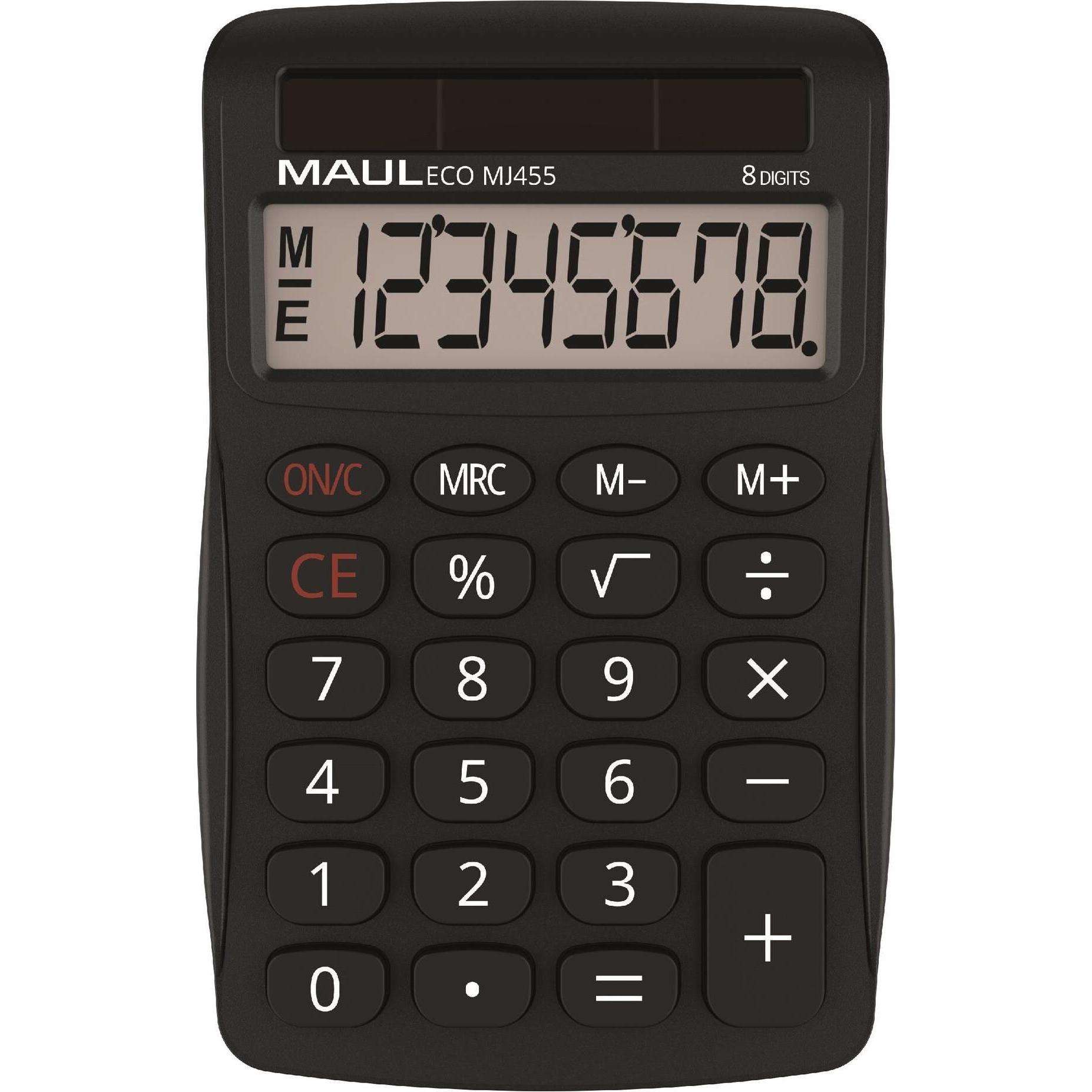 Maul, Taschenrechner, Tischrechner Solar ECO MJ 455 schwarz (Solarzellen)