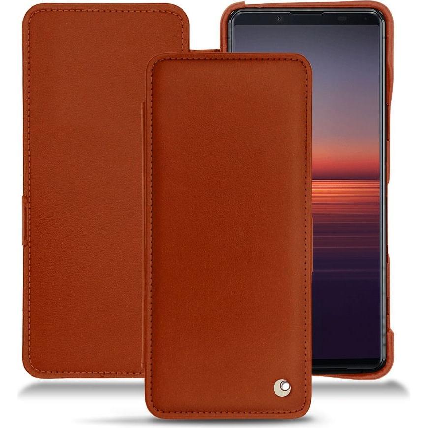 Noreve Lederschutzhülle horizontal (Sony Xperia 5 II), Smartphone Hülle, Orange
