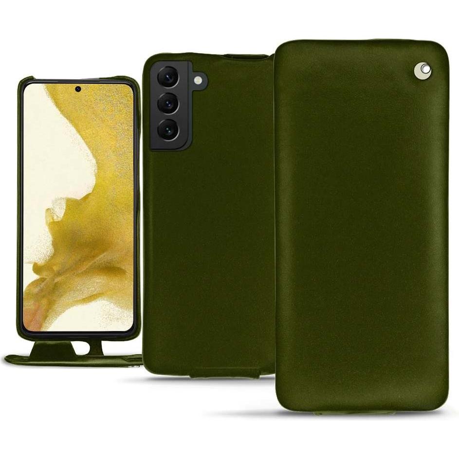 Noreve Lederschutzhülle vertikal (Samsung Galaxy S22), Smartphone Hülle, Grün