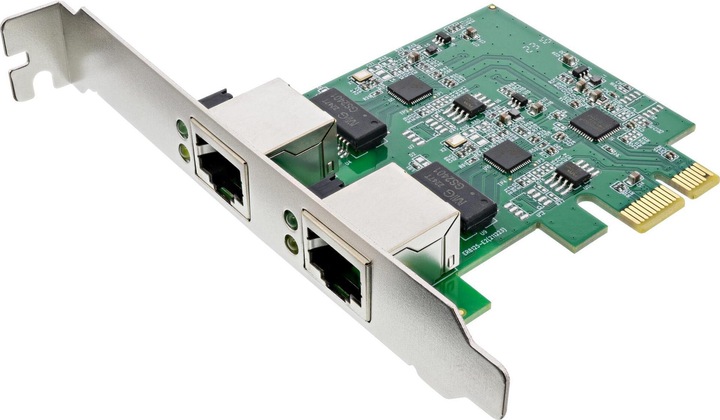 Image du produit InLine Carte réseau Dual Gigabit, 2x RJ45 2.5GBit/s, PCIe x1, avec slot low profile (Mini PCI Express)