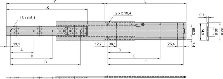 Actual product image Schroff Telescopic rails
