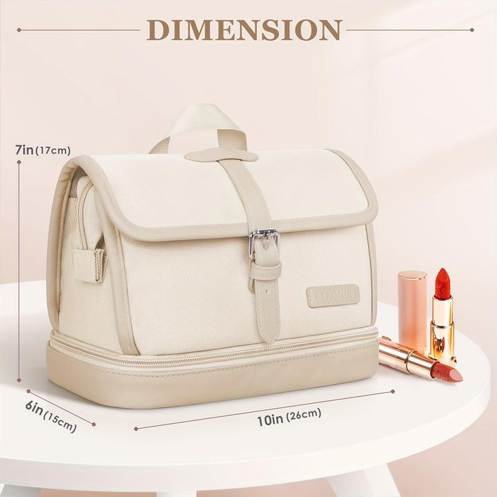 Actual product image Only-Bags.Store Nylon travel make-up bag with large opening, waterproof and dustproof cosmetics case with separate