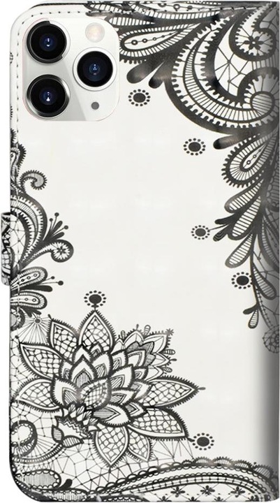 Immagine prodotto Cover-Discount iPhone 12 / 12 Pro - custodia effetto glitter fiori nero (Apple iPhone 12, Apple iPhone 12 Pro)