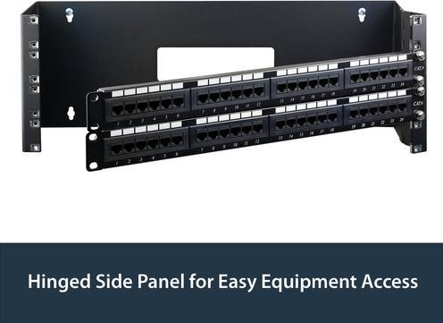 Produktbild StarTech 4 HE 48,26cm 19Zoll Patchpanel Halteung mit Scharnier zur Wandmontage (4 HE, 19 Zoll Rack)