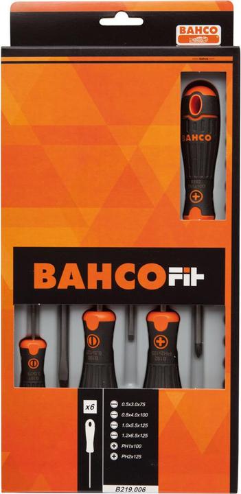 Produktbild Bahco BahcoFIT Schraubendreher-Satz mit 2-Komponenten-Griff - 6-teilig (Phillipps-Kreuzschlitz (PH))