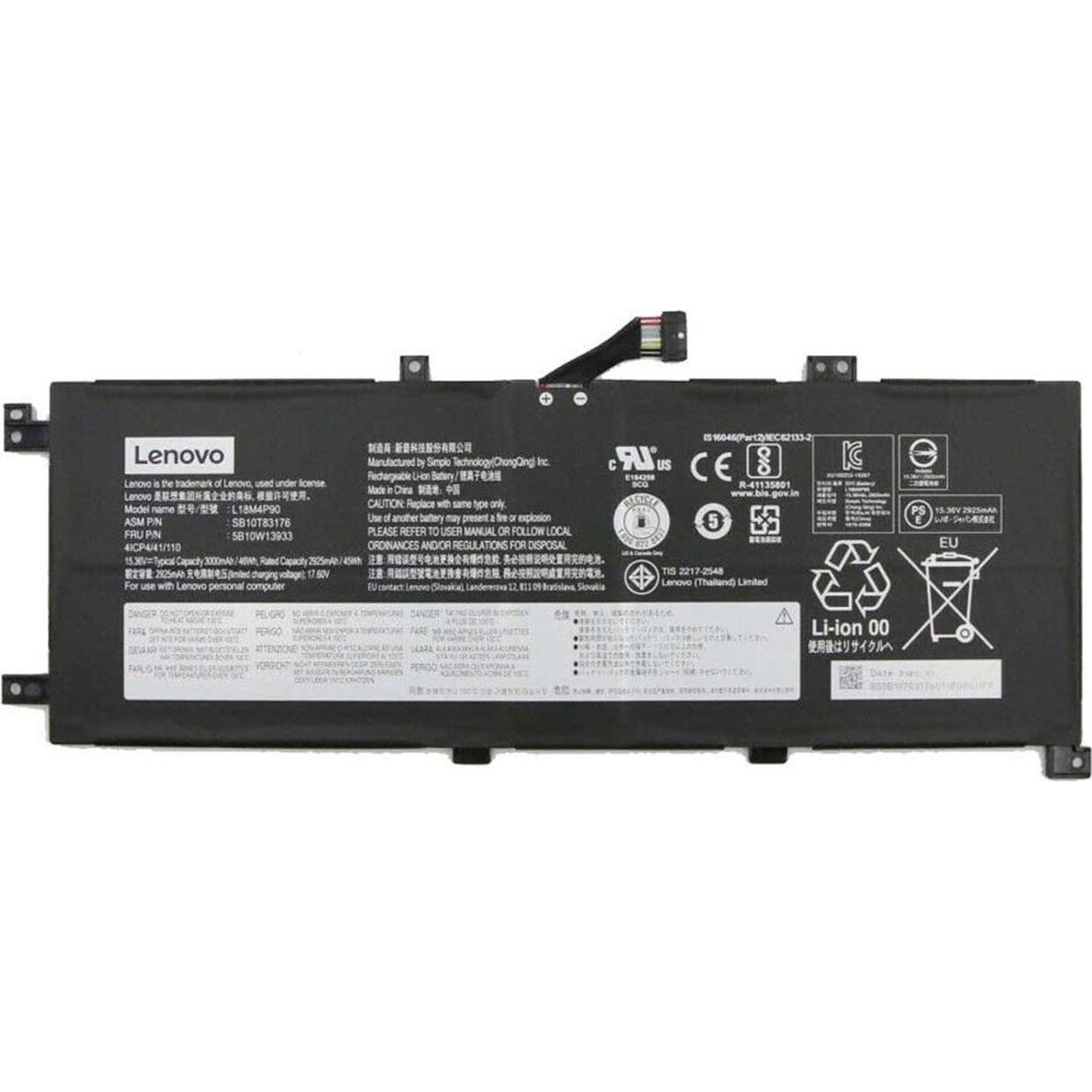 Lenovo Battery Internal 4c 46Wh LiIon SMP (4 Zellen, 3000 mAh), Notebook Akku, Schwarz
