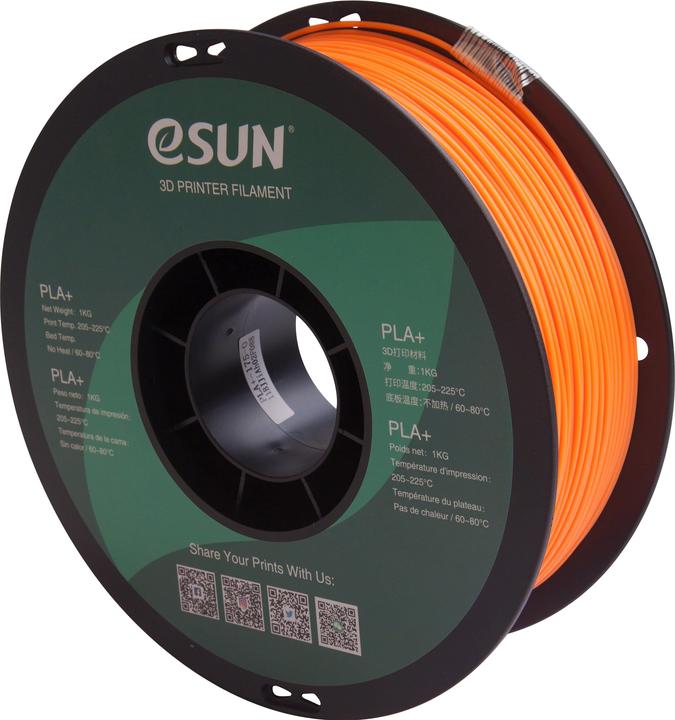 Produktbild eSUN PLA+ 1,75mm Orange 1kg 3D Filament (PLA+, 1.75 mm, 1000 g, Orange)
