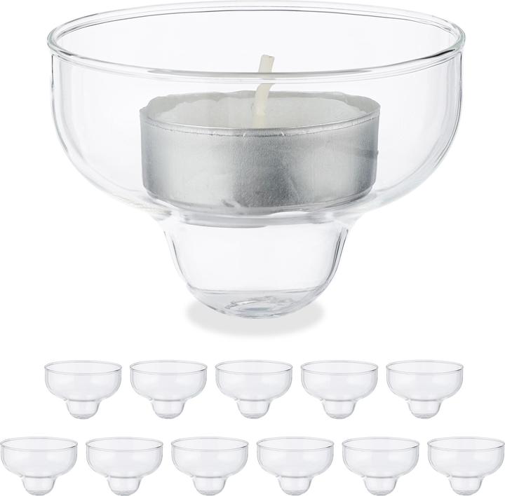 Actual product image Relaxdays 12x floating tealight holders (12 x, 6.5 x 6.5 x 4 cm)
