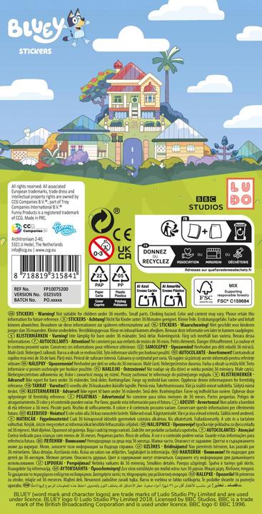 Produktbild Totum Aufkleberbogen Bluey Mini (60 Sticker)