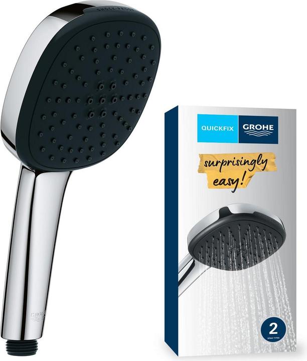 Actual product image Grohe Vitalio Comfort 110 QuickFix hand shower, intelligent spray diverter, 2 spray types, chrome (2 Beam types, 13.50 l/min)