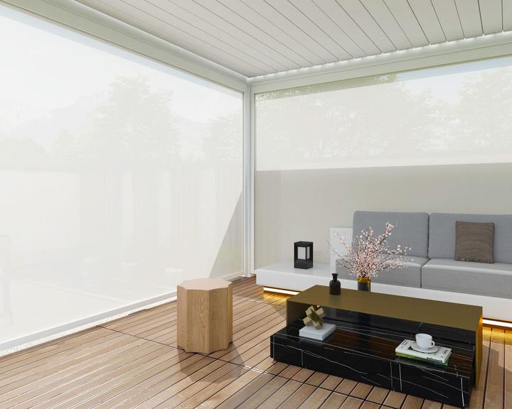 Produktbild Weide Sonnenrollo für Ventaris/ Pergola 4.00m Weiss (280 cm, 20 cm)