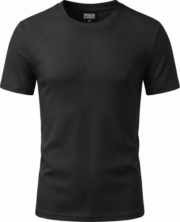 Produktbild Urban Classics Fitted Strech Rib Tee black M (M)