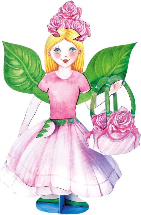 Actual product image Dress-up doll flower craft sheet with 3 pu